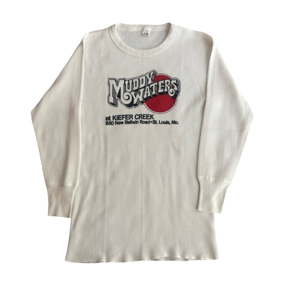 Rare Vintage 80s 90s Muddy Waters Blues Band Thermal Long Sleeve Shirt - Picture 1 of 4